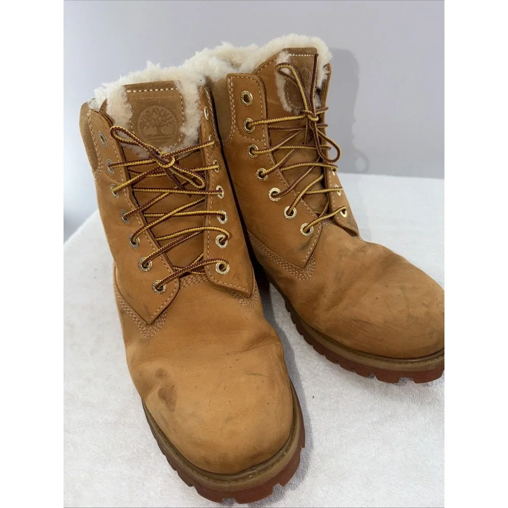 Timberland 6-Inch Premium Waterproof Fleece Boots EU 44UK 9 US 10M Sherpa Lining